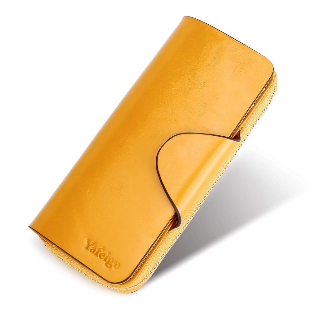 Yafeige Large Luxury Women's RFID Blocking Tri-fold Leather Wallet